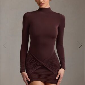 Oh Polly Chocolate Long Sleeve Dress